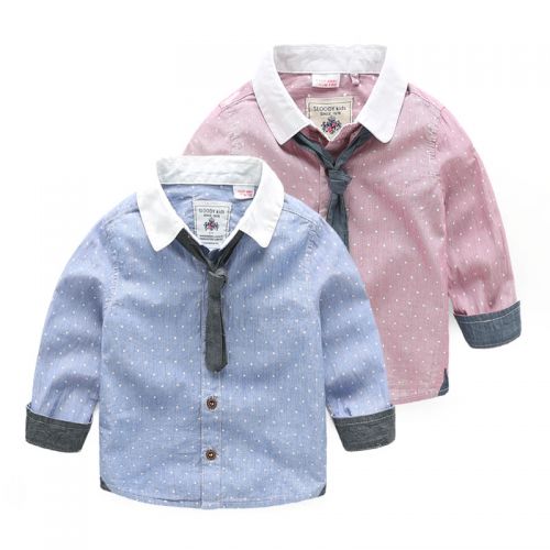 Chemise garçon YIQIBAOBEI à manche longue - Ref 2074820