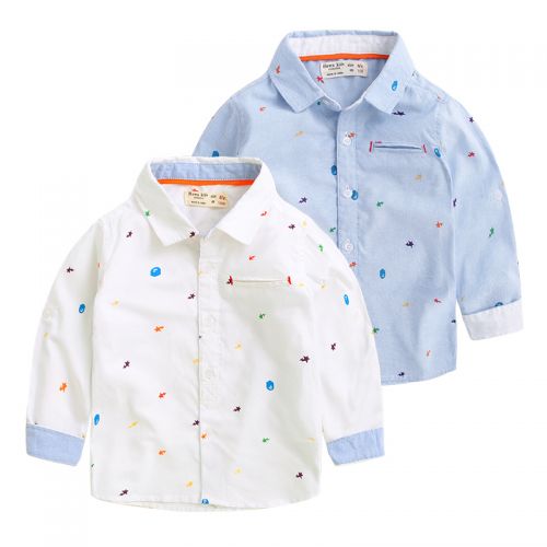 Chemise garçon à manche longue en Toile de coton - Ref 2075329