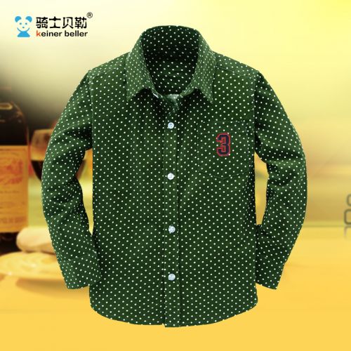 Chemise garçon à manche longue en velours côtelé - Ref 2075397