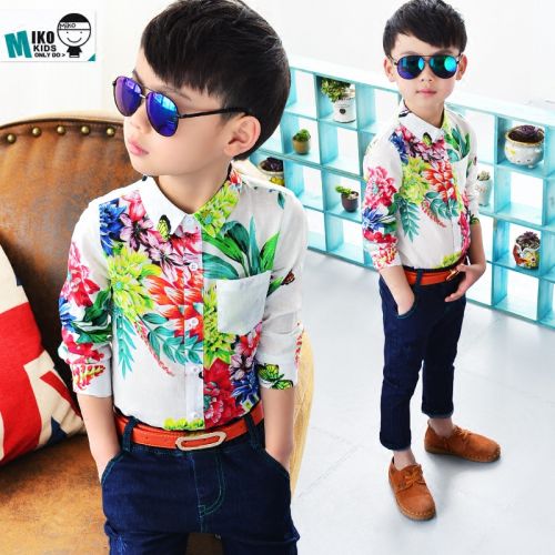 Chemise garçon à manche longue en lin - Ref 2075451