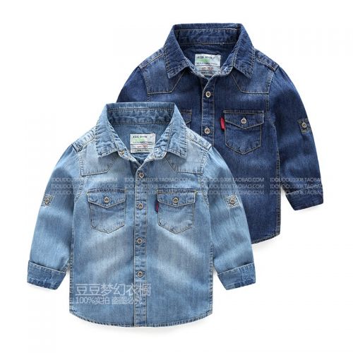 Chemise garçon à manche longue en toile - Ref 2075466