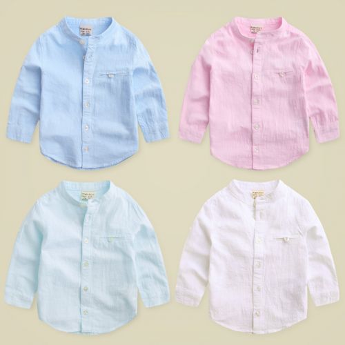 Chemise garçon à manche longue en Toile de coton - Ref 2075655