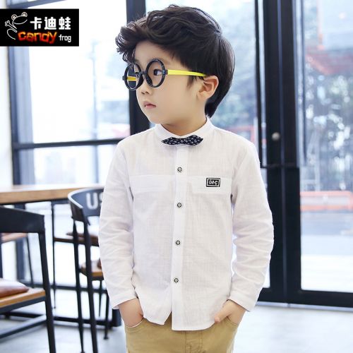 Chemise garçon à manche longue en lin - Ref 2075750