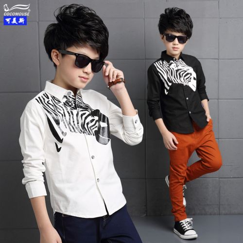 Chemise garçon COCOMOUSE à manche longue en coton - Ref 2075798