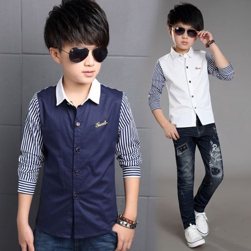 Chemise garçon à manche longue en Toile de coton - Ref 2075861