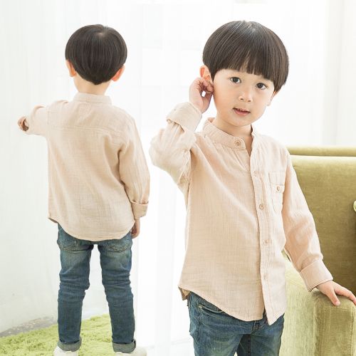 Chemise garçon à manche longue en Toile de coton - Ref 2075864