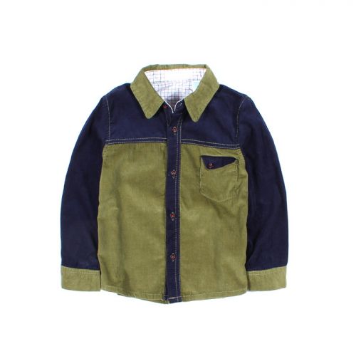 Chemise garçon à manche longue en velours côtelé - Ref 2075896