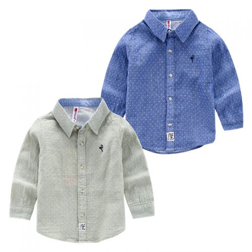 Chemise garçon à manche longue en coton - Ref 2076054