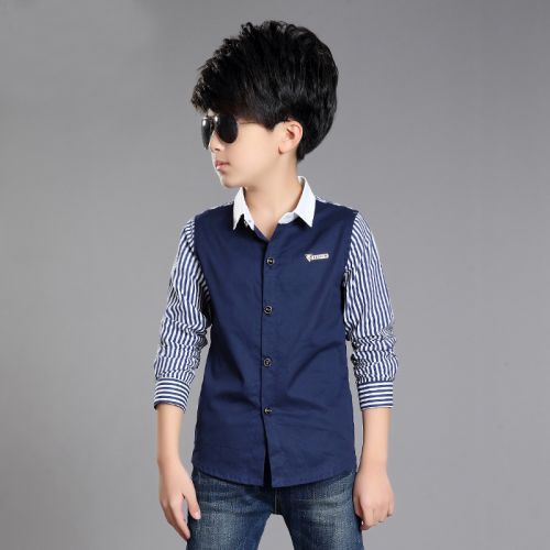 Chemise garçon à manche longue en Toile de coton - Ref 2076077