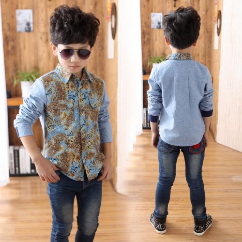 Chemise garçon à manche longue en Toile de coton - Ref 2076078