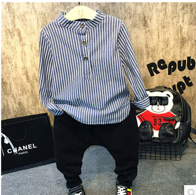 Chemise garçon à manche longue en Toile de coton - Ref 2076223