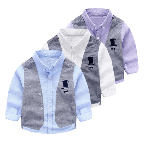 Chemise garçon à manche longue - Ref 2076271