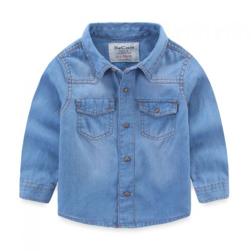 Chemise garçon à manche longue en toile - Ref 2076299