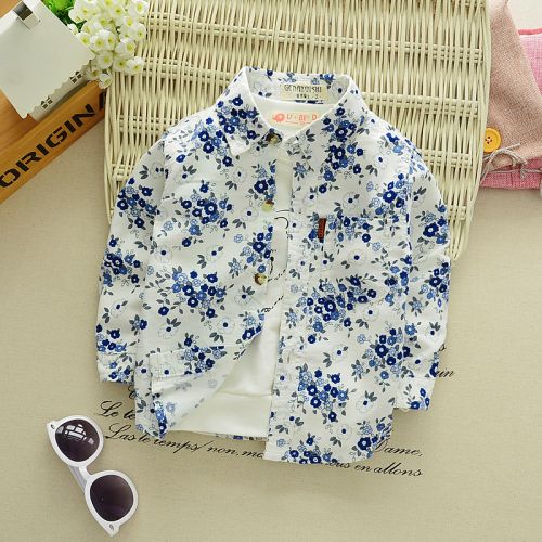 Chemise garçon à manche longue en velours côtelé - Ref 2076434