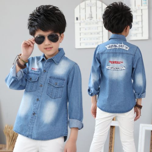Chemise garçon à manche longue en toile - Ref 2076584