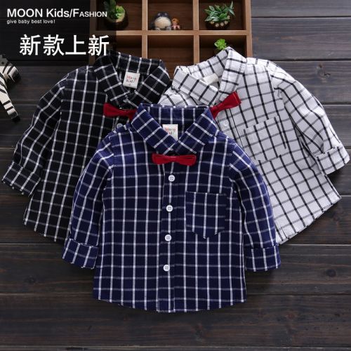 Chemise garçon MOON KIDS à manche longue en Toile de coton - Ref 2076692