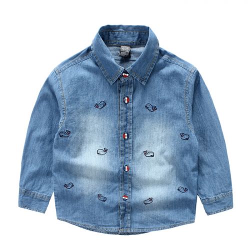 Chemise garçon à manche longue en toile - Ref 2076868