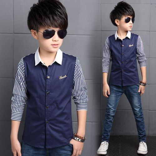 Chemise garçon à manche longue en Toile de coton - Ref 2076935