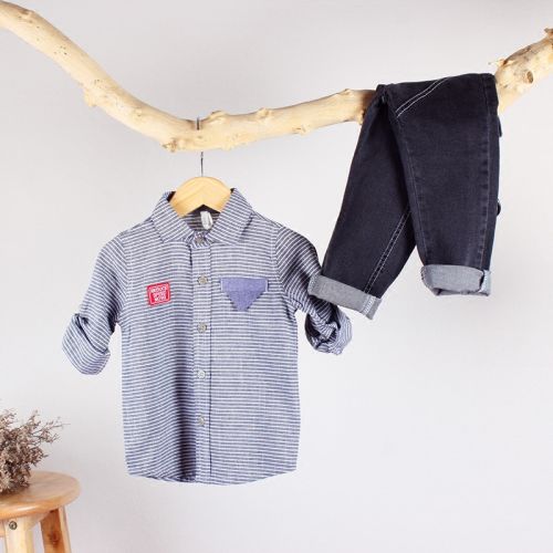 Chemise garçon à manche longue - Ref 2076965