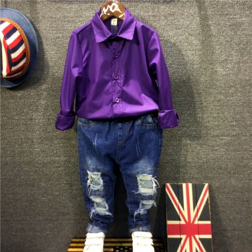 Chemise garçon à manche longue - Ref 2077007