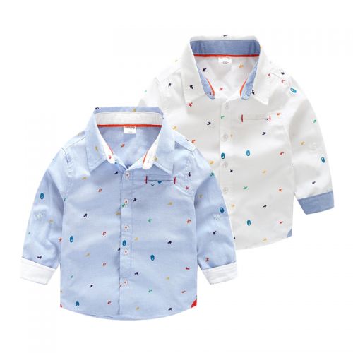 Chemise garçon à manche longue en Toile de coton - Ref 2077160