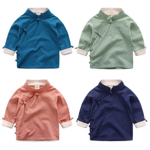 Chemise garçon à manche longue en lin - Ref 2077206