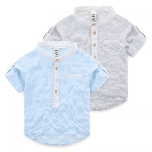 Chemise garçon à manche longue en Toile de coton - Ref 2077213
