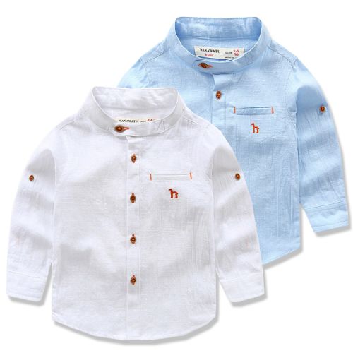 Chemise garçon à manche longue en lin - Ref 2077281