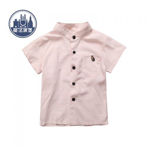 Chemise garçon à manche courte en Toile de coton - Ref 2077399