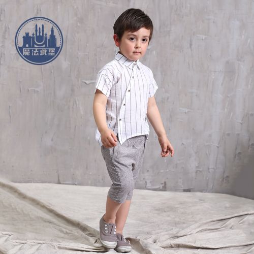 Chemise garçon à manche courte en Toile de coton - Ref 2077408