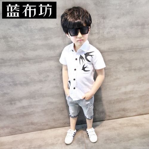 Chemise garçon à manche courte en Toile de coton - Ref 2077472