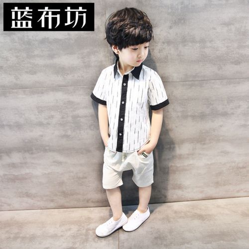 Chemise garçon à manche courte en Toile de coton - Ref 2077484