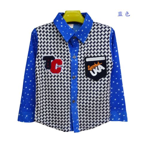 Chemise garçon à manche longue en velours côtelé - Ref 2077652