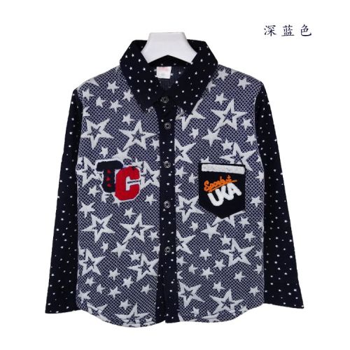 Chemise garçon à manche longue en velours côtelé - Ref 2077656