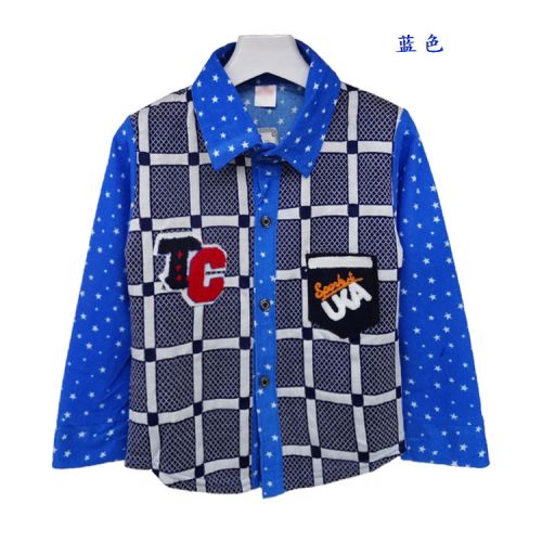 Chemise garçon à manche longue en velours côtelé - Ref 2077658