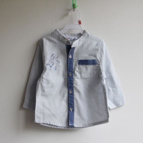 Chemise garçon à manche longue en coton - Ref 2077733