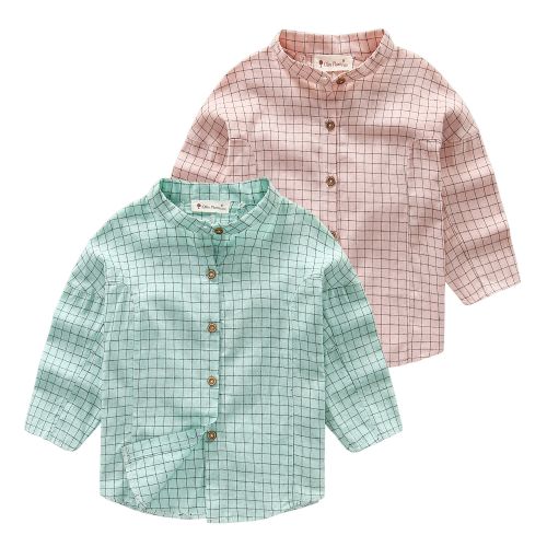 Chemise garçon MINGT à manche longue en Toile de coton - Ref 2077819