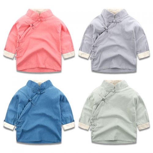 Chemise garçon à manche longue en Toile de coton - Ref 2078093