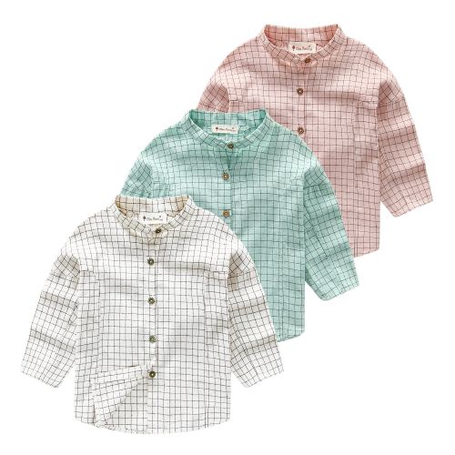 Chemise garçon MINGT à manche longue en Toile de coton - Ref 2078158