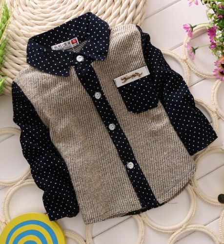 Chemise garçon RONIE à manche longue en velours côtelé - Ref 2078161