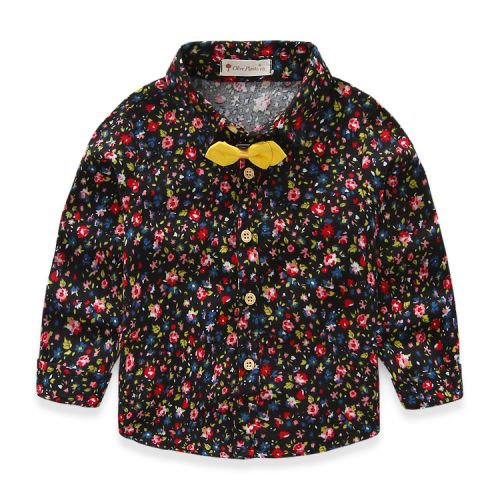 Chemise garçon MINGT à manche longue en Toile de coton - Ref 2078165