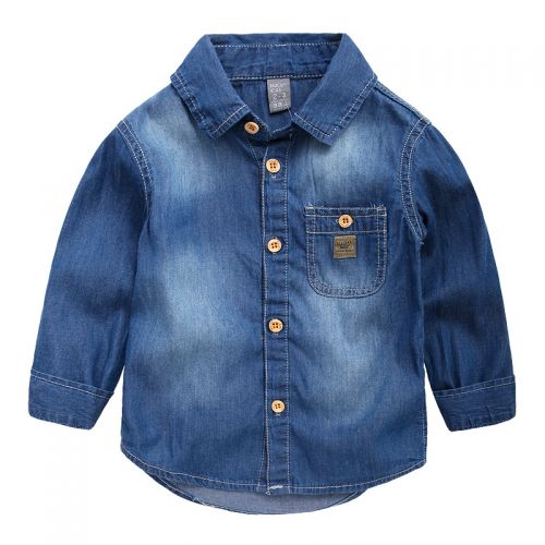Chemise garçon à manche longue en toile - Ref 2078424