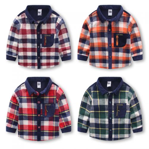 Chemise garçon à manche longue en Toile de coton - Ref 2078629