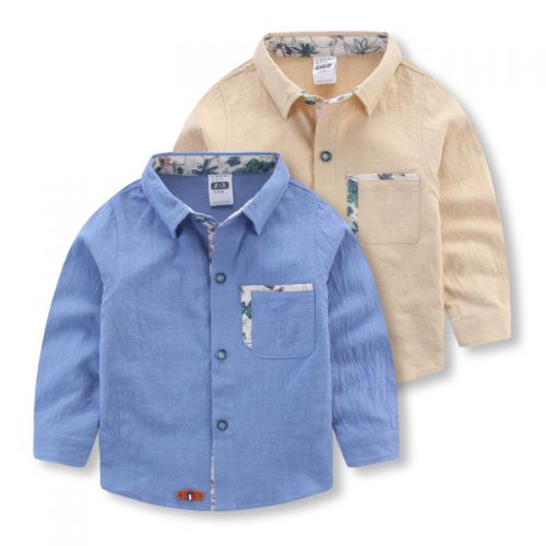 Chemise garçon à manche longue en Toile de coton - Ref 2078633
