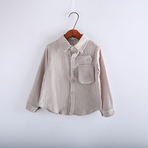 Chemise garçon à manche longue en coton - Ref 2078716