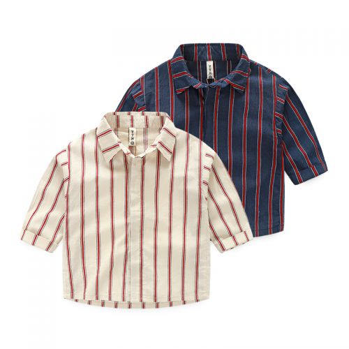 Chemise garçon MINGT à manche longue en Toile de coton - Ref 2078800