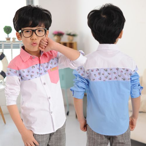 Chemise garçon à manche longue en coton - Ref 2079244