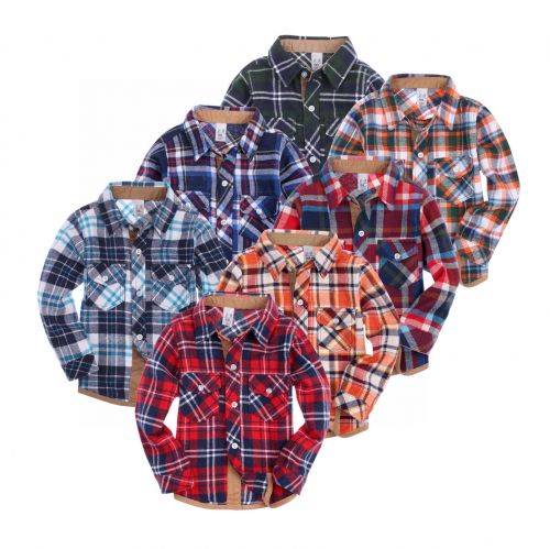 Chemise garçon à manche longue en flanelle - Ref 2079307