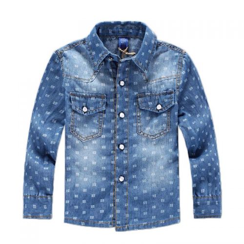 Chemise garçon à manche longue en toile - Ref 2079403