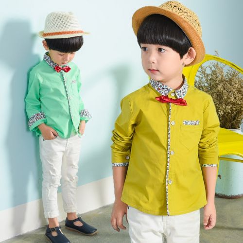 Chemise garçon à manche longue en coton - Ref 2079414